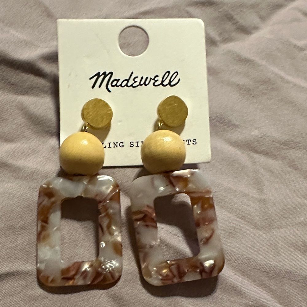 NWT Madewell Geometric Acrylic Drop Dangle earrings